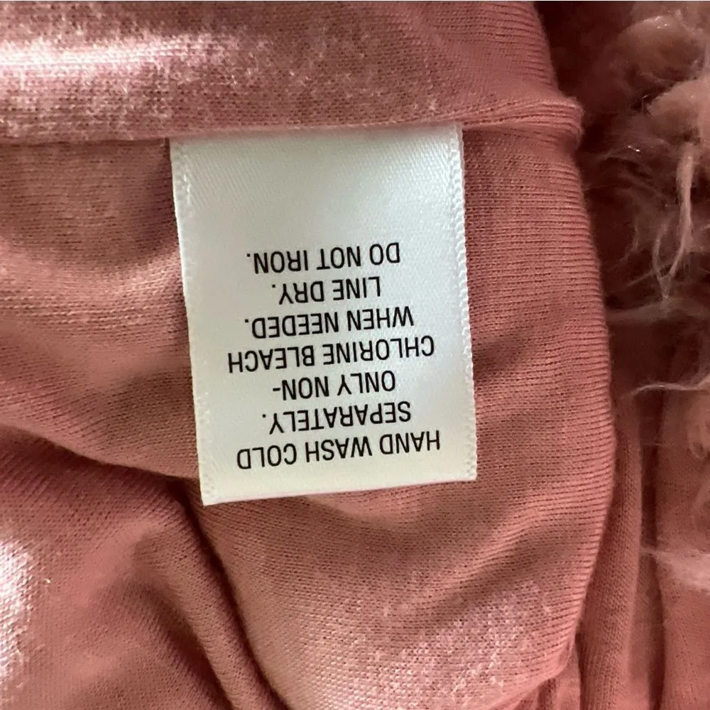 Candies Pink Fluffy Cropped Full Zip Retro Jacket Furry Shag Coat Size S - Image 16