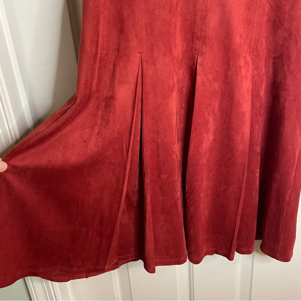 The Limited Merlot pleated retro Tiered Midi Dress Size Large New preppy - Image 2