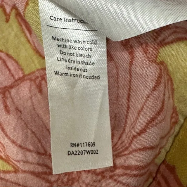 Downeast Floral Midi Dress Button Down Short Sleeve Green Pink Cottagecore‎ Sz M - Image 15