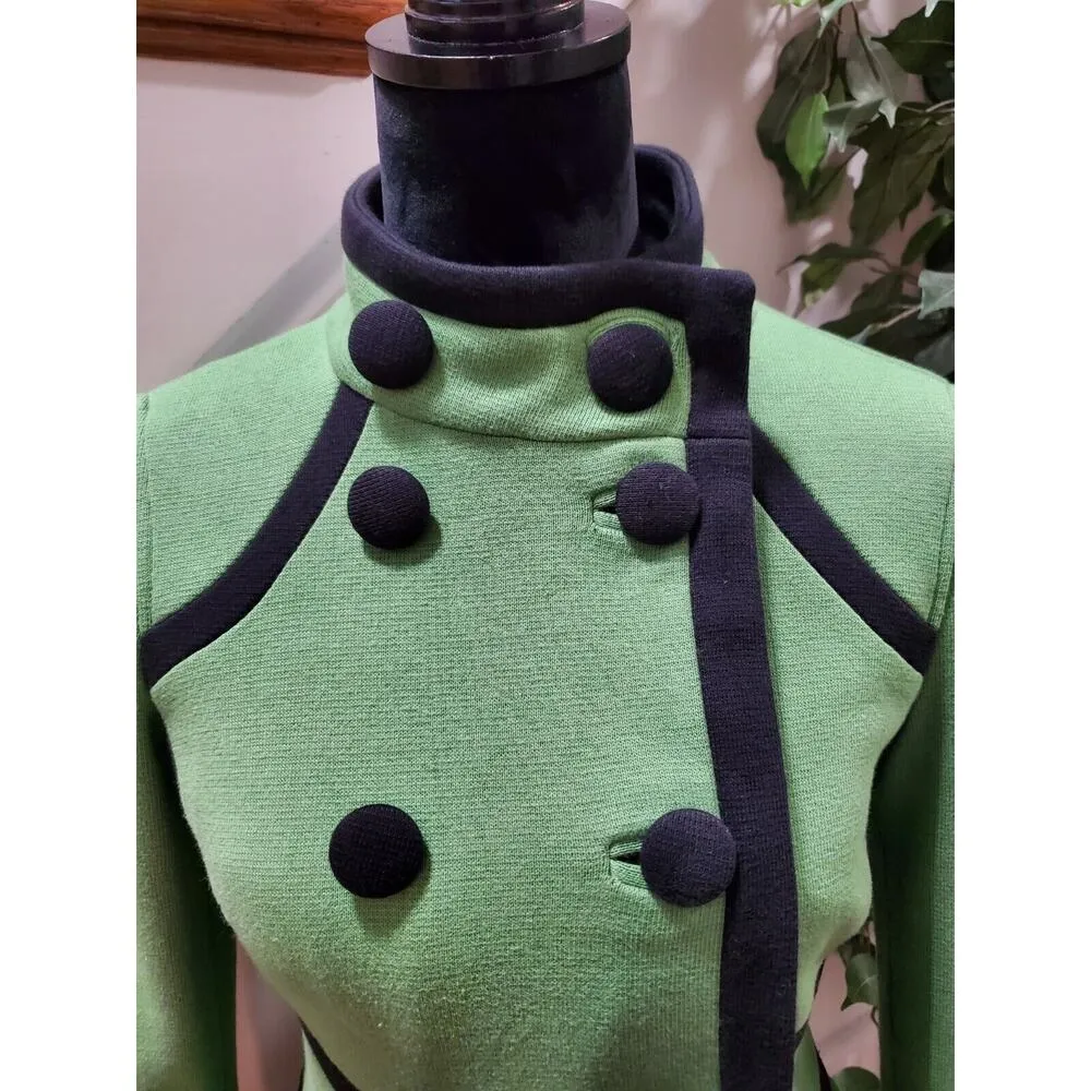 International Concepts Green Cotton Long Sleeve Double Breasted Peacoat XS - Image 2