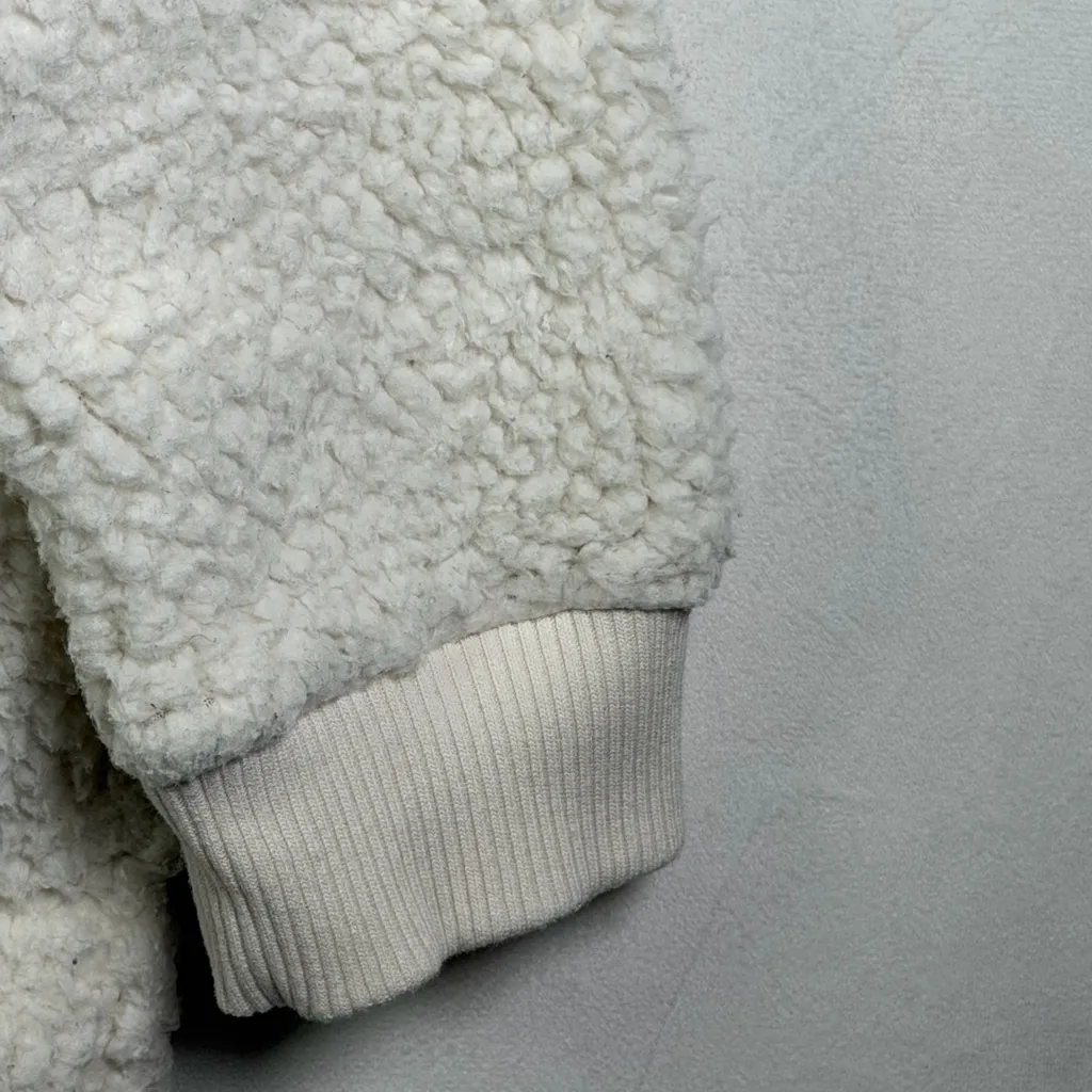 Aerie Women’s Dream Fleece Sherpa Half Zip Pullover Cream Cozy Minimalist Sz M - Image 7