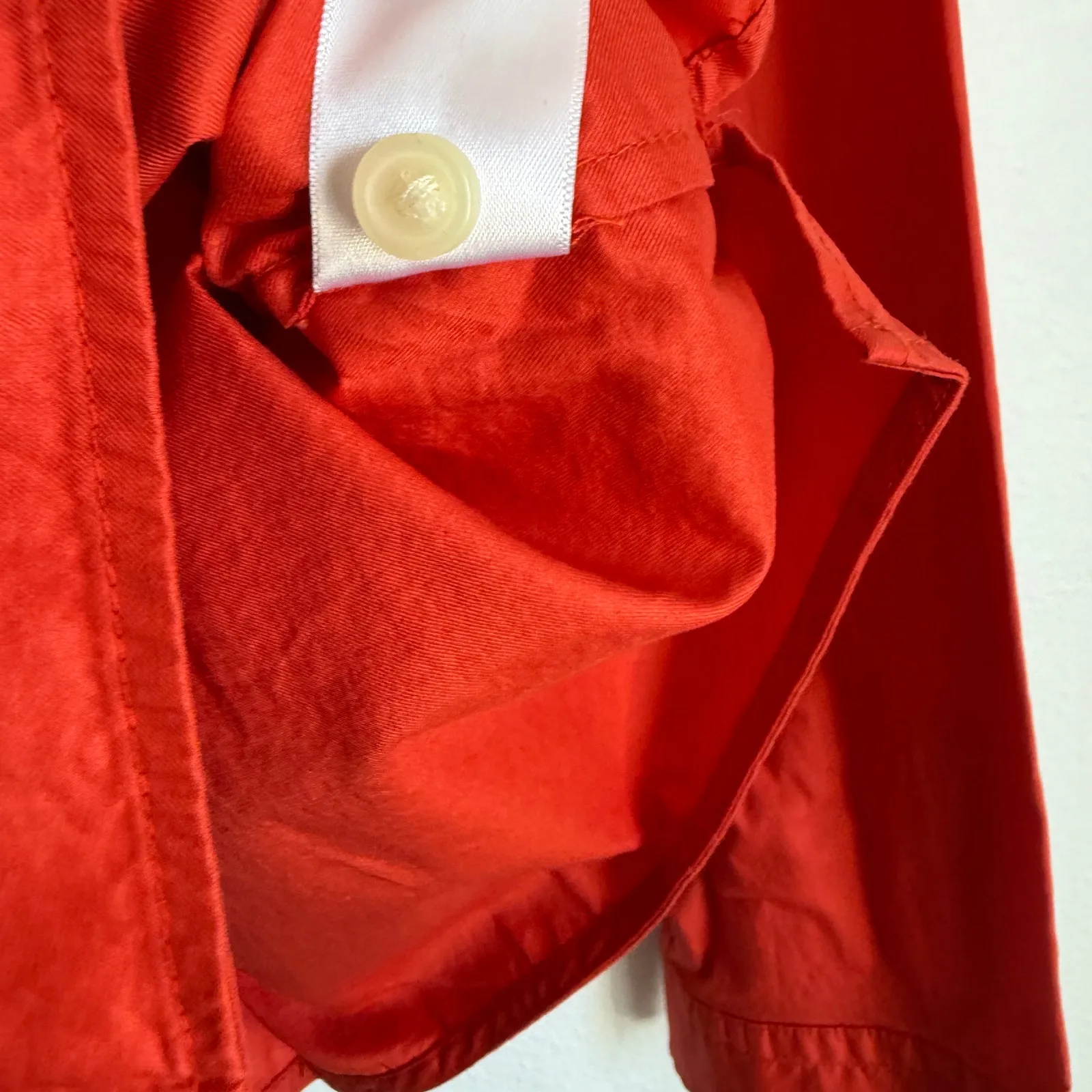 NWT Everlane Woven PJ Top Red Orange Button Down Shirt Cotton Sz XS - Image 6