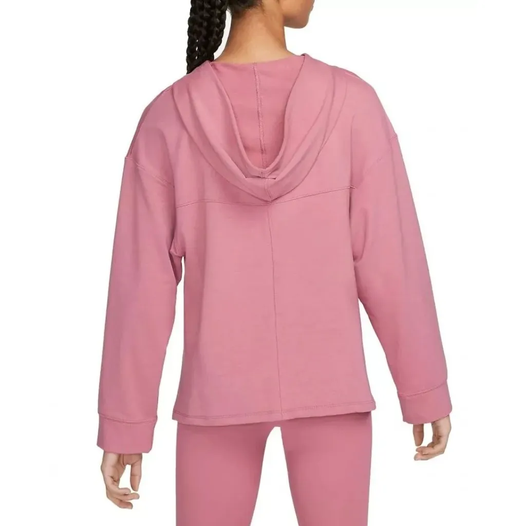 New Nike Yoga Dri-Fit Womens Sz XXL Hoodie Pink Fuchsia DM7033-667‎ Dusty Berry - Image 5