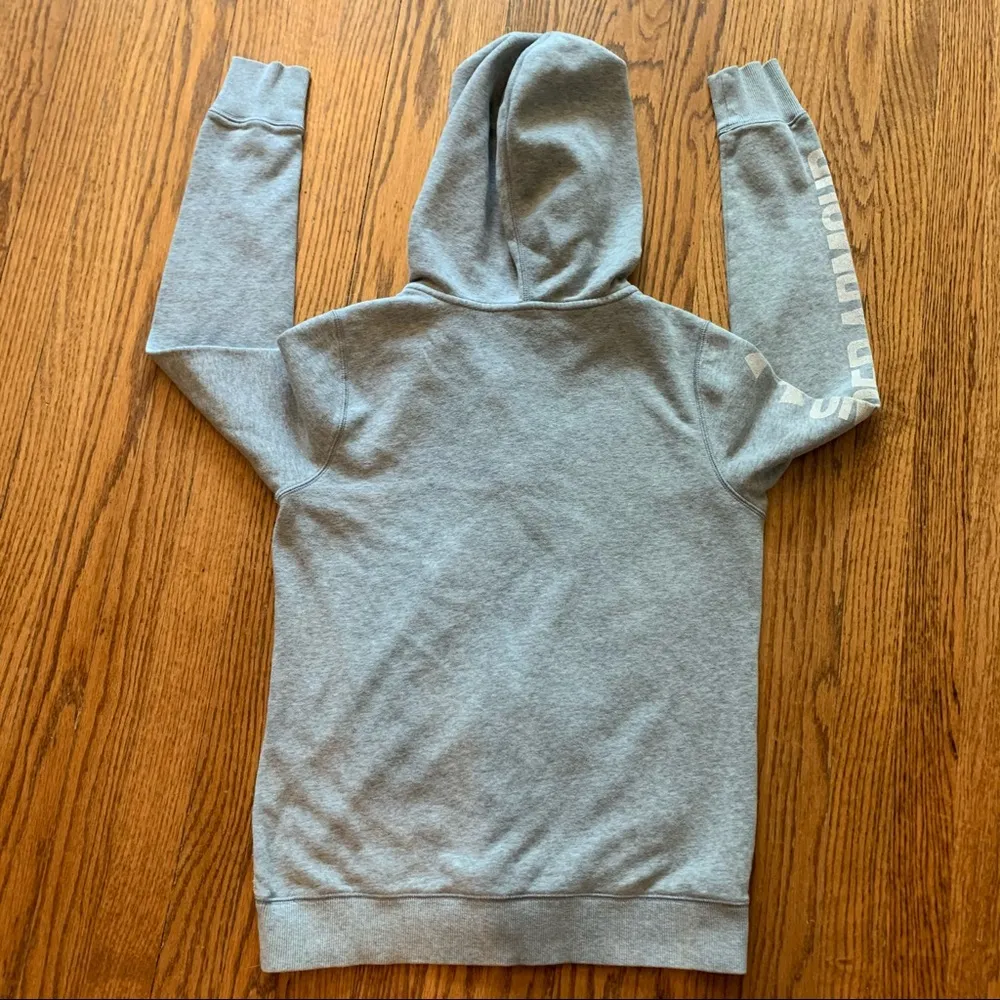 Under Armour Gray Hooded Sweatshirt Jacket medium - Image 3