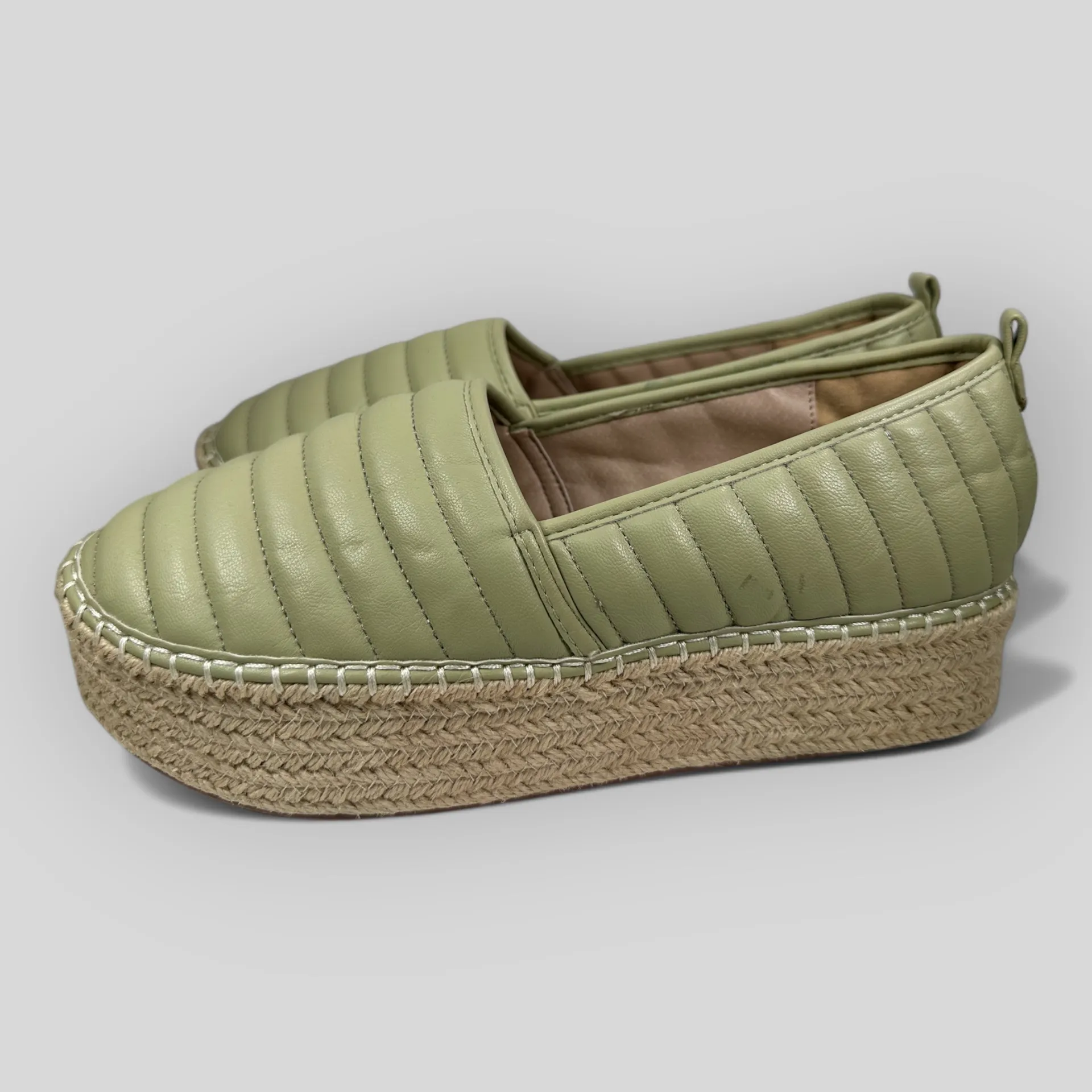 ASOS Quilted Green Platform Espadrilles Shoes US 9 EU 40 - Image 2