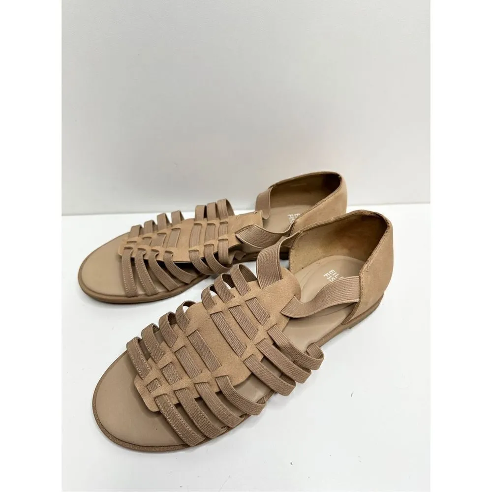 Eileen Fisher‎ Sandals Womens Size 7 Tan Rato Casual Elastic Gladiator Flats - Image 2