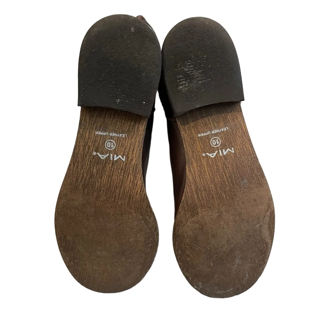 MIA Elisa Brown Leather Knee High Tall Distressed Riding Boots, Sz 10 - Image 15