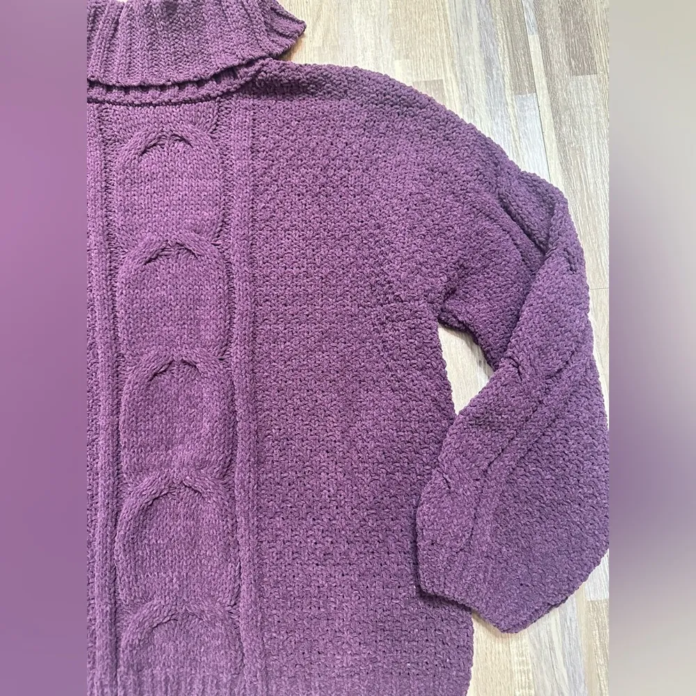 Chenille Purple Turtleneck Sweater by , Size Medium *NWT* - Image 3