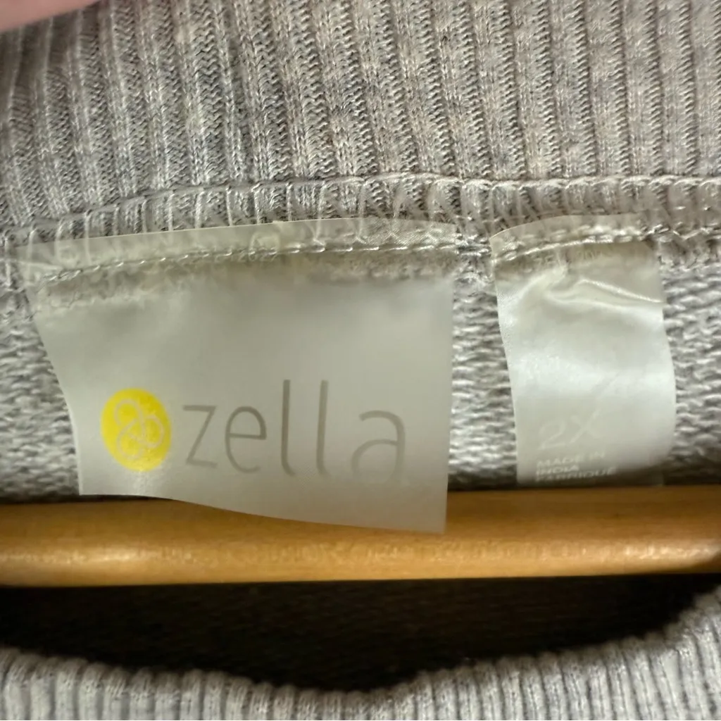 NWT Zella Dress Women's 2X Heather Gray Drawstring Waist Sleeveless Sweatshirt‎ - Image 4