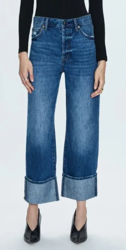 Pistola Ryder High Rise Cuffed Straight Jeans Size 25 normcore fall winter trend - Image 1