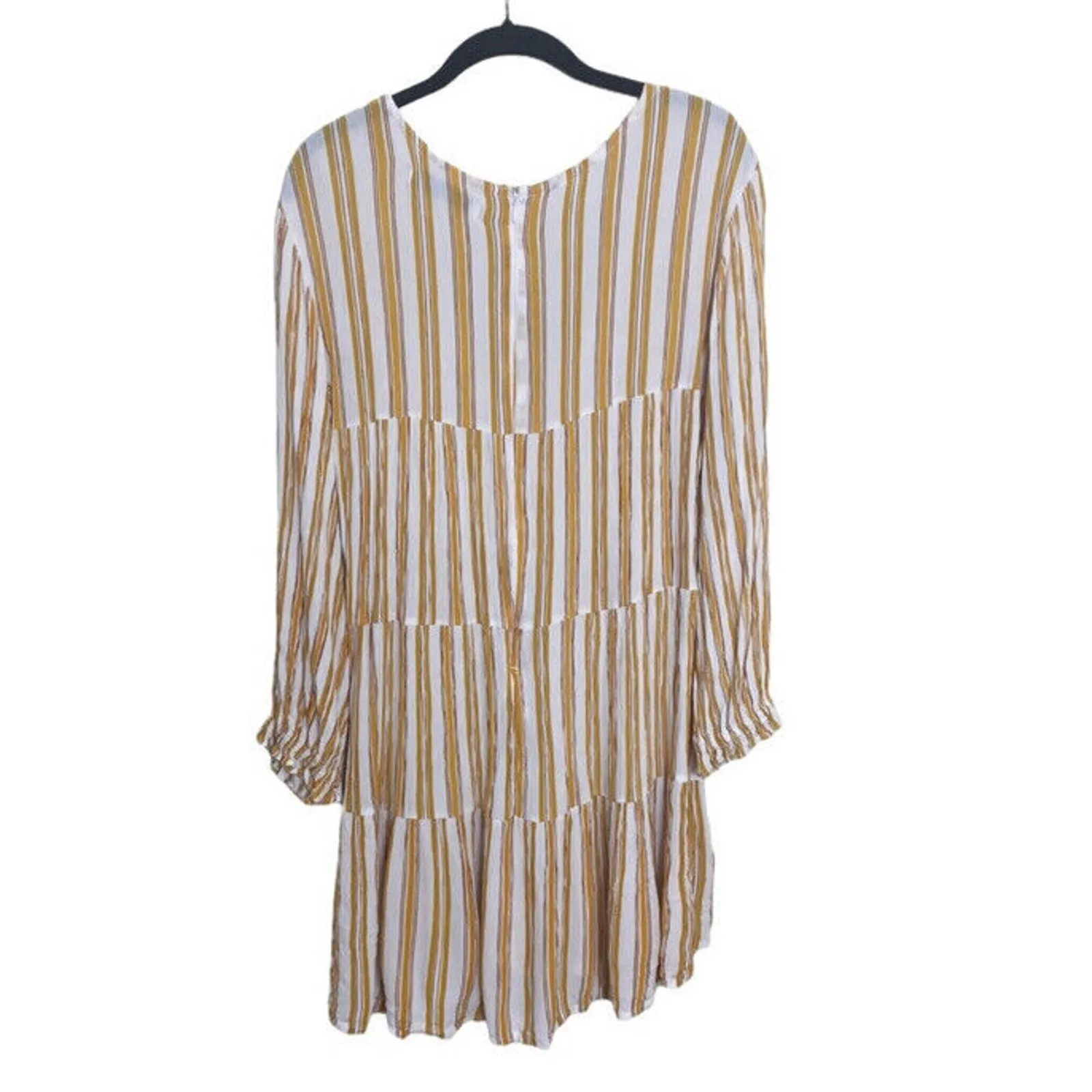 Faithfull the Brand Mini Dress Yellow Striped Long Sleeve - Image 7