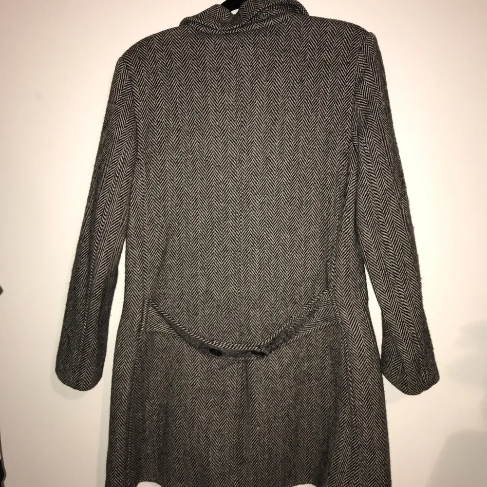Isaac Mizrahi for Target Coat Tweed Herringbone Black White Wool Jacket Sz M EUC - Image 5