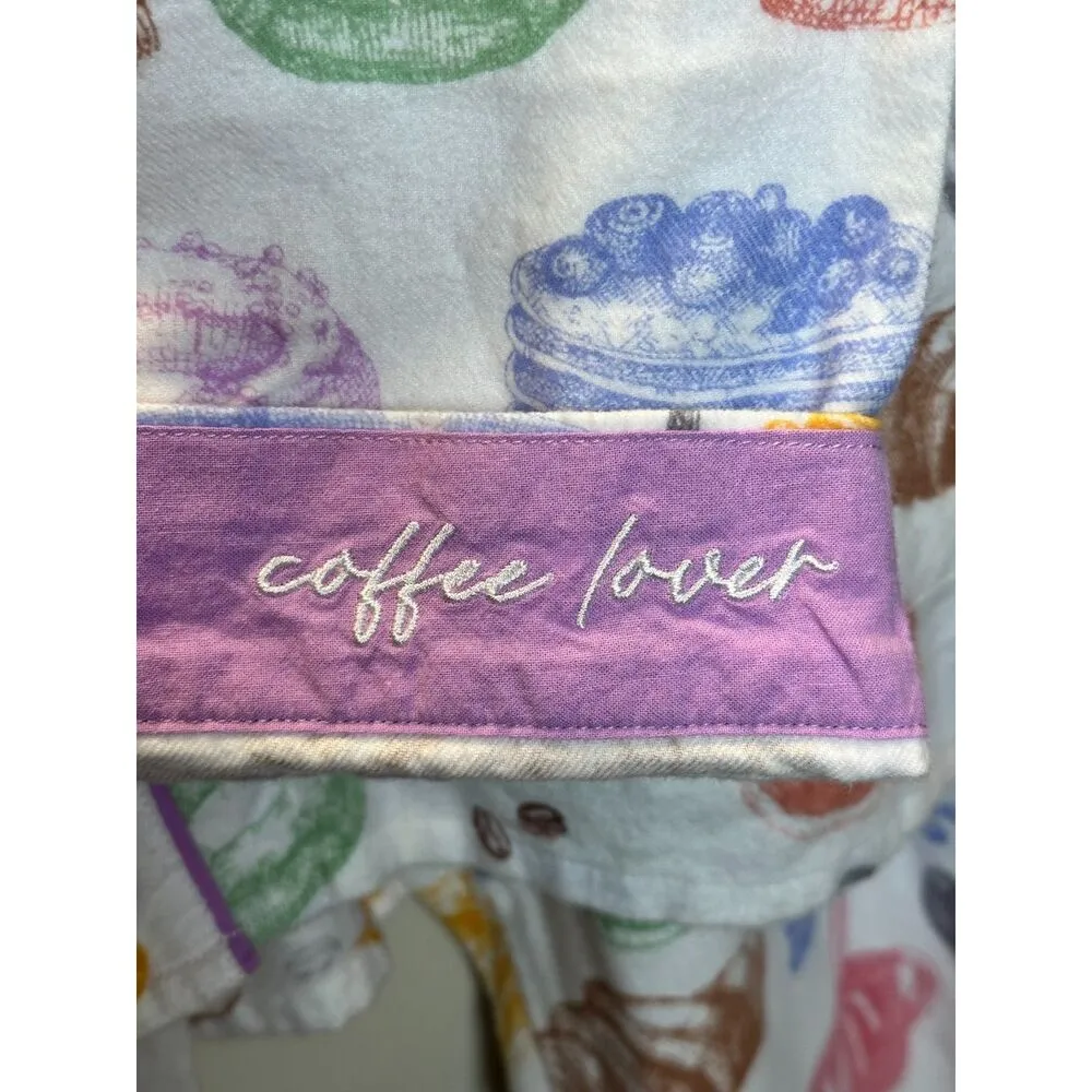 PJ Salvage Women's Size L White Flannel Pyjama Set Two Piece Coffee Lover NWT - Image 12