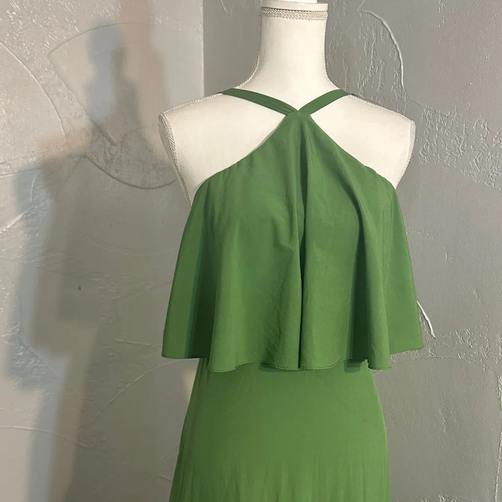 Elegant Green Tiered Maxi Dress Size L - Image 7