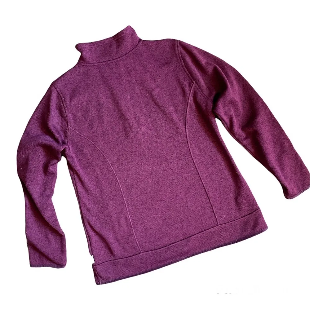 Eddie Bauer Fuschia/Purple Quarter Zip Knit Pullover Size Large - Image 7