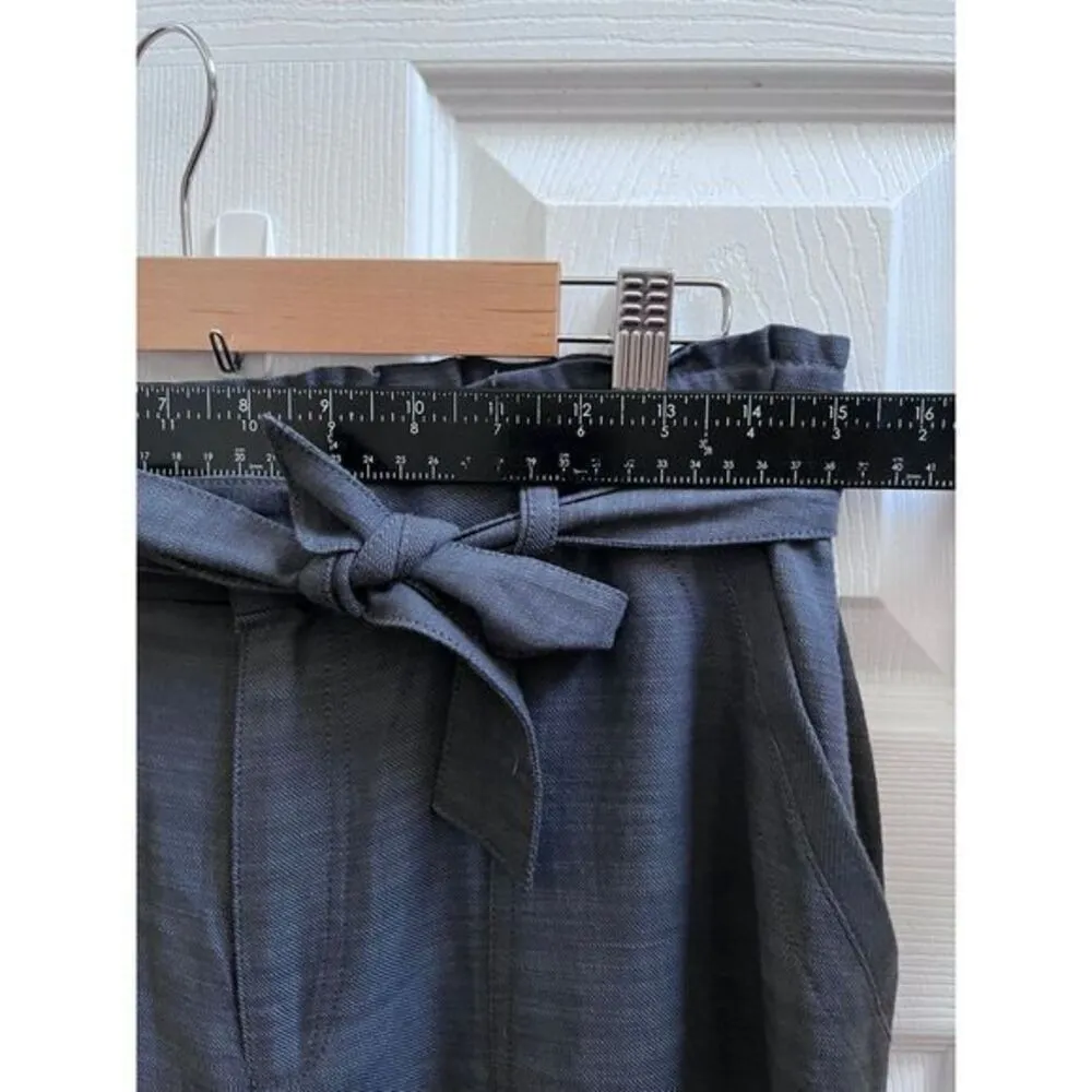 Democracy Gray High Rise Tie Waist Ankle Cuffed 24.5 Inch Inseam Pant Size 8 - Image 7