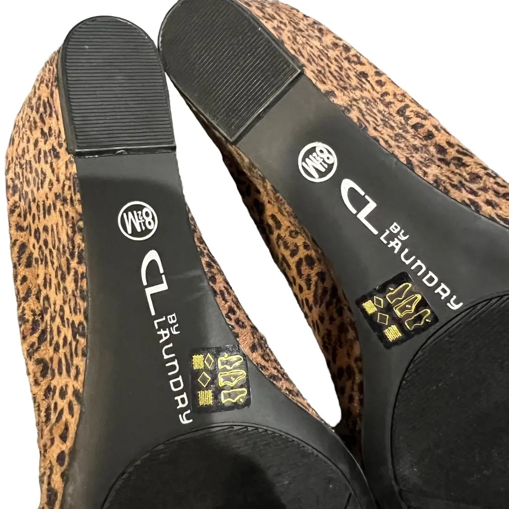 CL by Laundry Nima Wedges, Camel Leopard Print Size 8.5M New w/o Box Retail $70 - Image 8