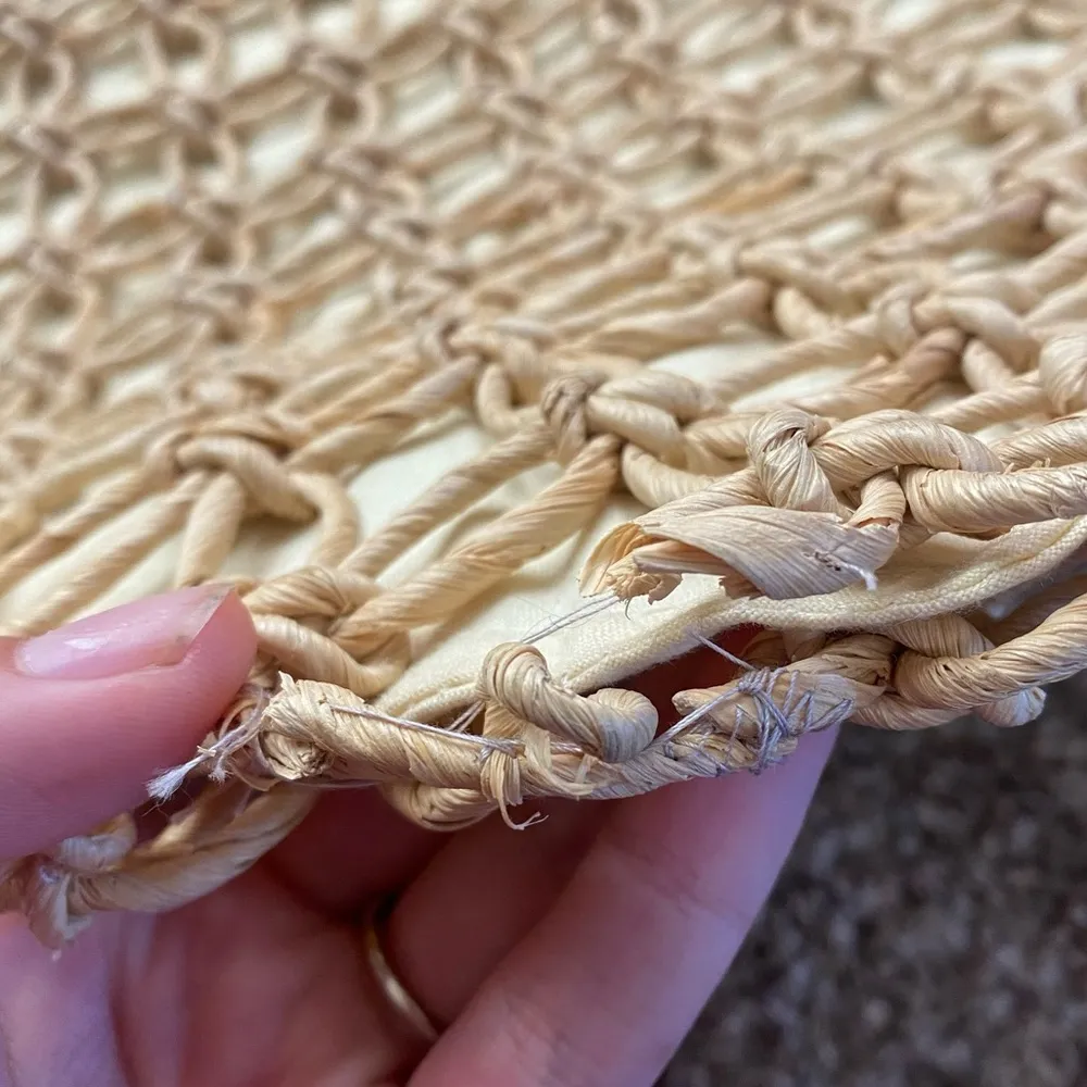 Vintage Straw Wicker Shoulder Bag Tote Beach Bag - Image 7