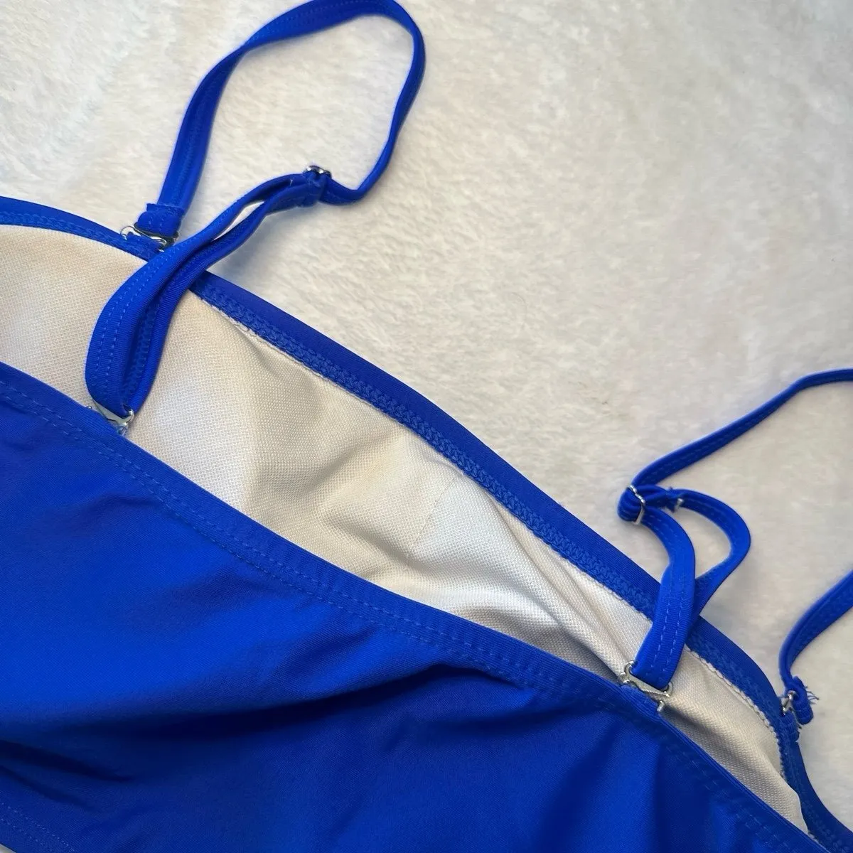 Pink Queen Womens Blue High Waist Cheeky Bikini‎ Medium - Image 7