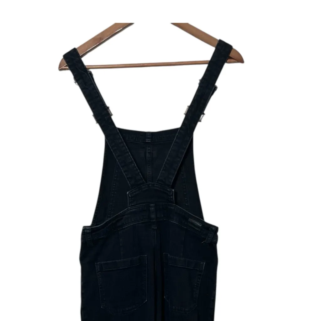 Paige Sierra Overalls Size 25 Vintage Black Denim Ankle Crop Jumpsuit Casual - Image 7
