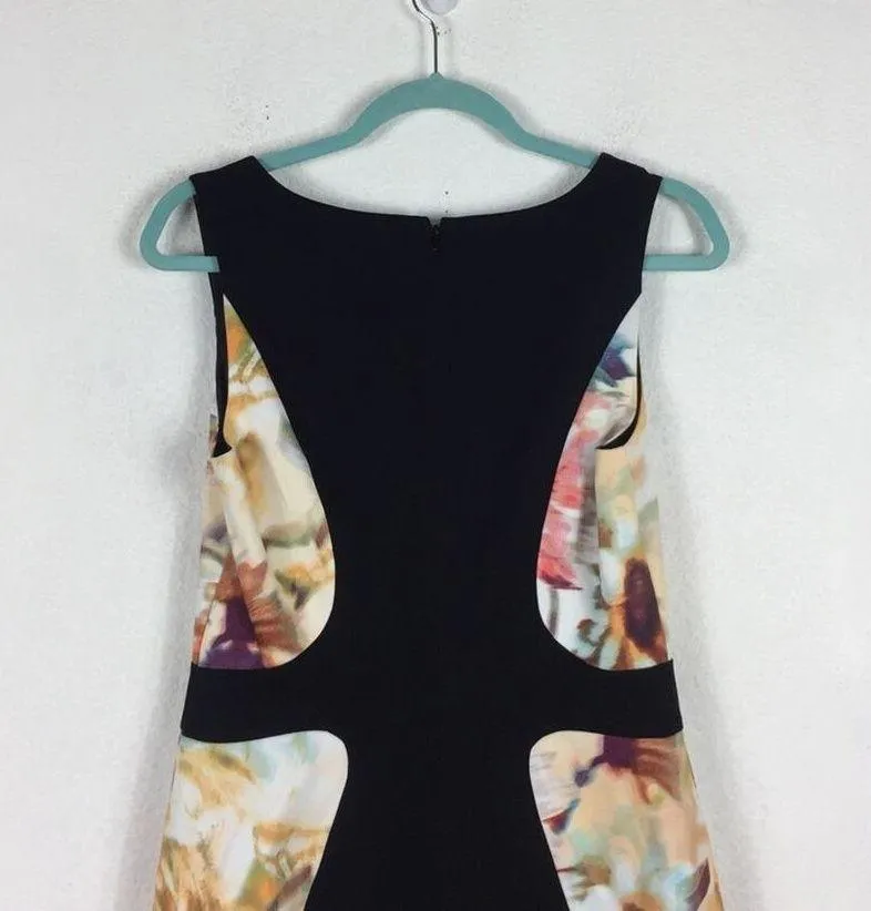 Black Halo Annabelle Sheath Midi Dress 6 Colorblock Abstract Panel Sleeveless - Image 13