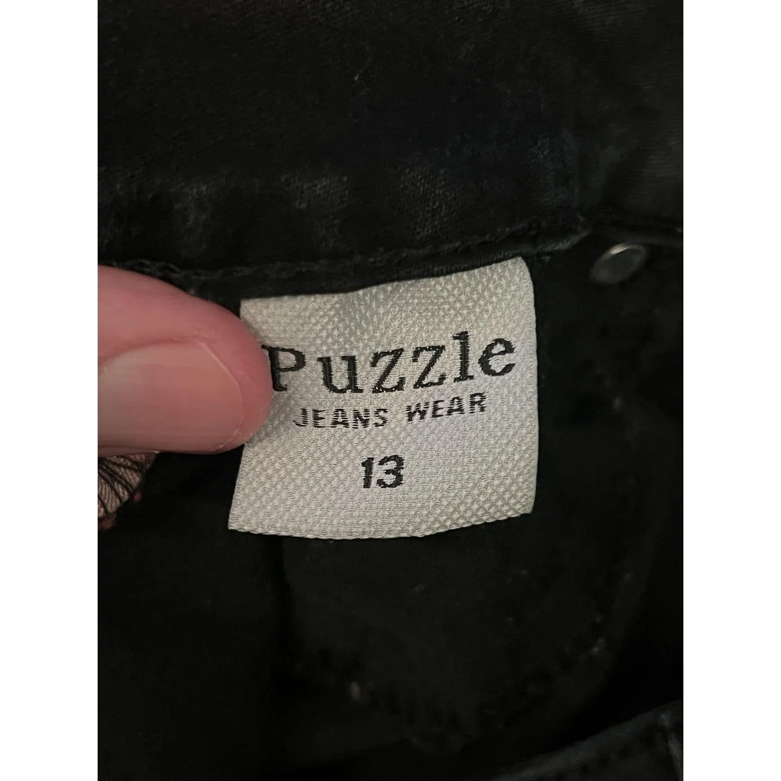 Puzzle Jeans Womens 13 Black Red Racing Stripe Stretch Skinny Jeans 5 - Image 8