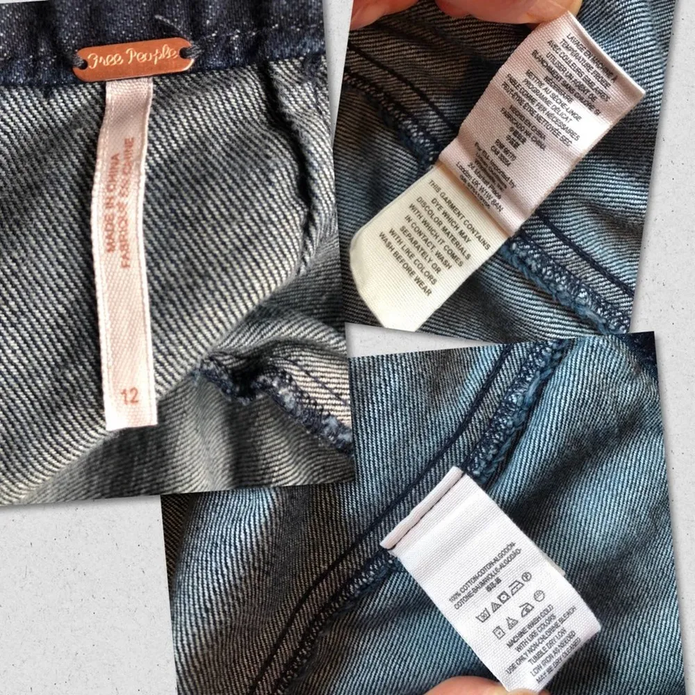 Free People Anthropologie Denim Blue Jean Mini Skirt Size 12 A line flare - Image 7