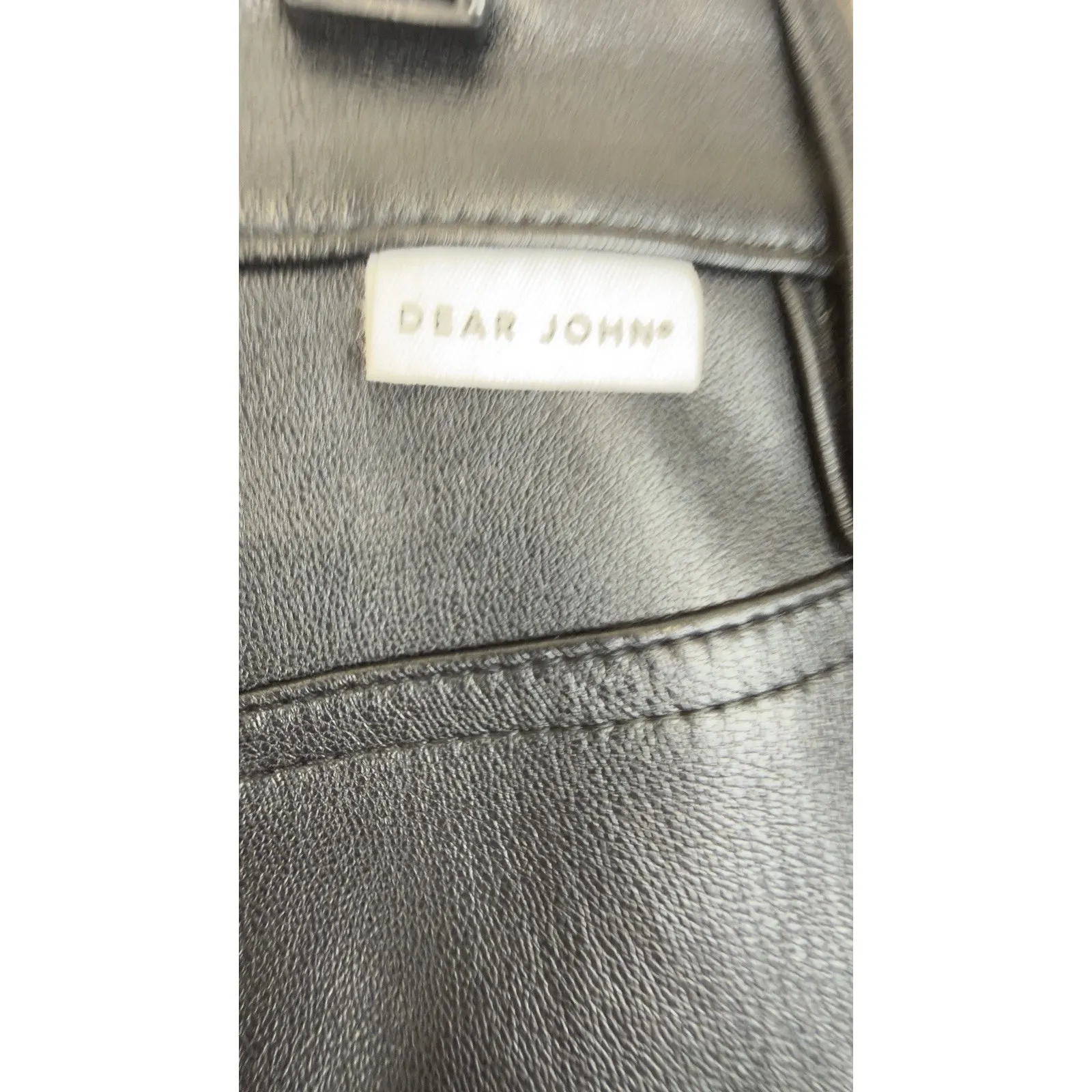 Dear John Jeanne Flare High Rise Pants Women’s Size 29 Black Faux Leather - Image 8