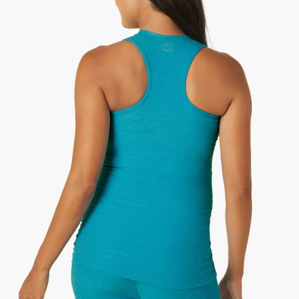 BEYOND YOGA Spacedye Bases Covered Maternity Racerback Tank in Blue Glow Heather - Image 3