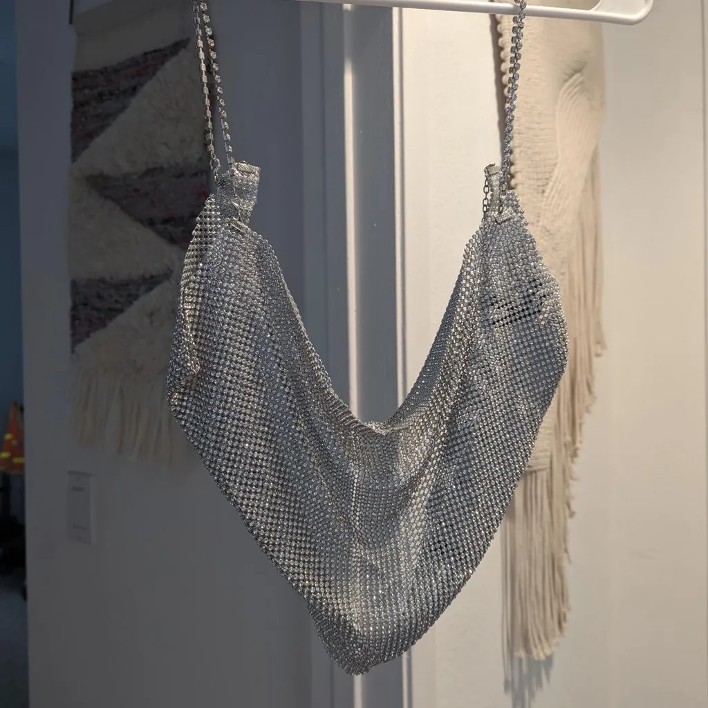 NWT UO That’s Hot Sparkly Silver Handkerchief Top Size XS - Image 6