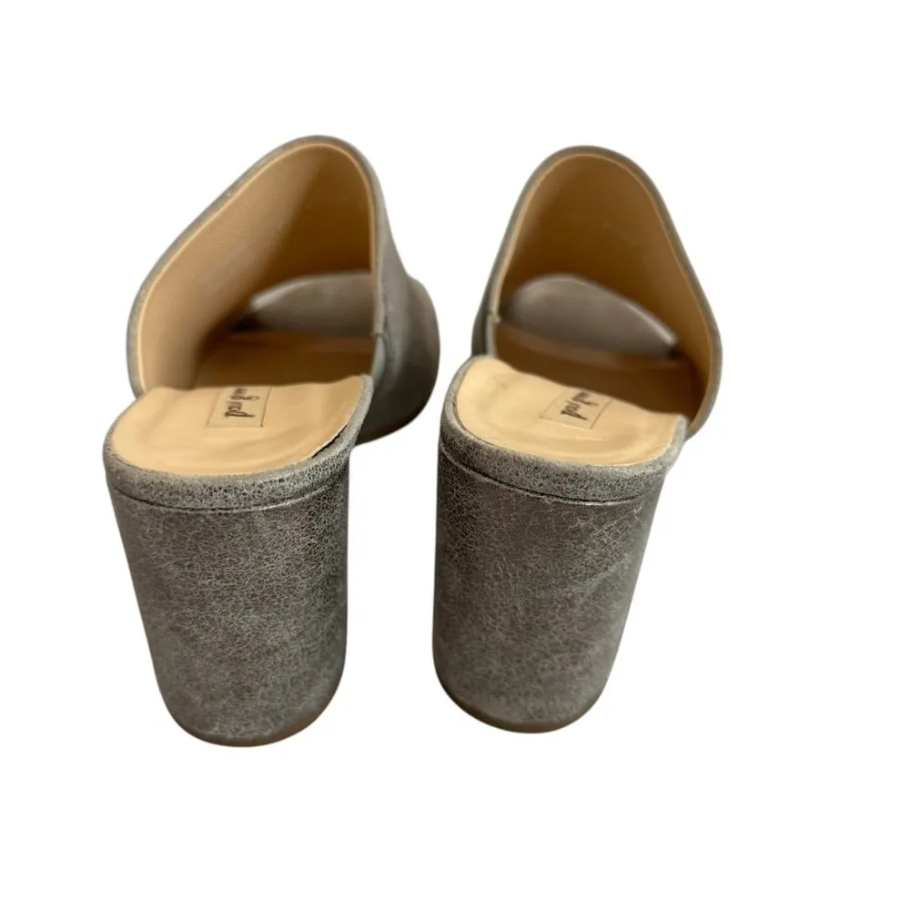 Paul Green Slide Block Heel Sandals Open Toe Textured Leather Size 4.5 EU/7 US - Image 10