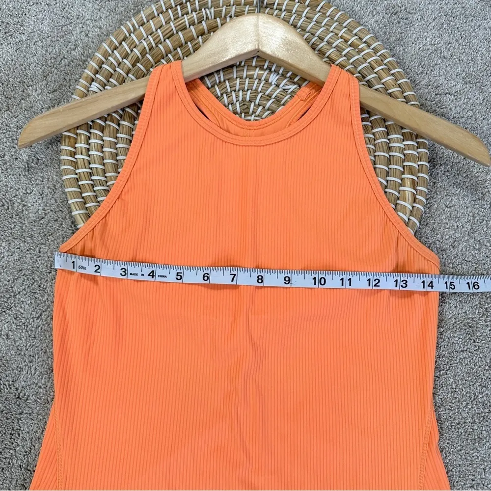 Lululemon Women’s Base Pace Ribbed Tank Top Running in Orange Soda Size 2 - Image 11