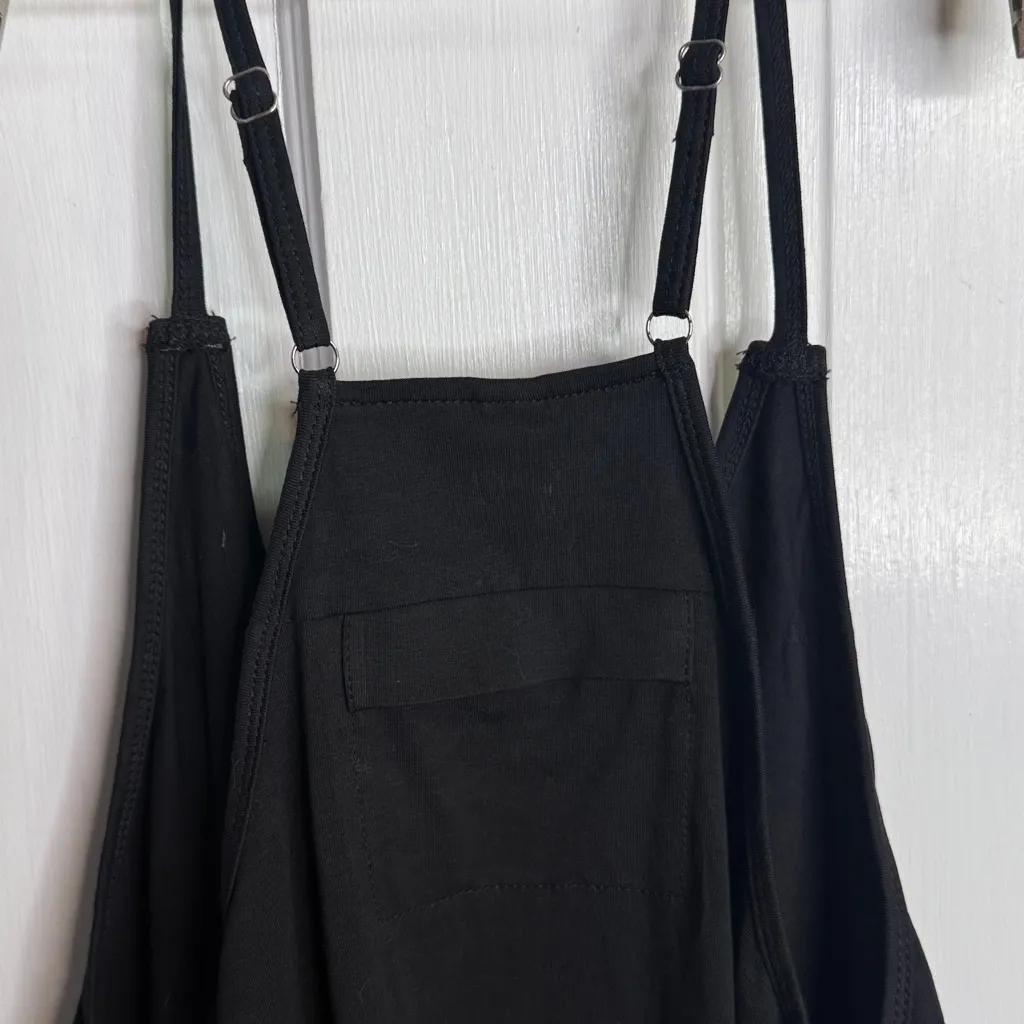 Automet Baggy Rompers Spaghetti Strap Overalls Jumper Pockets W1998 Sz L Black Size L - Image 7