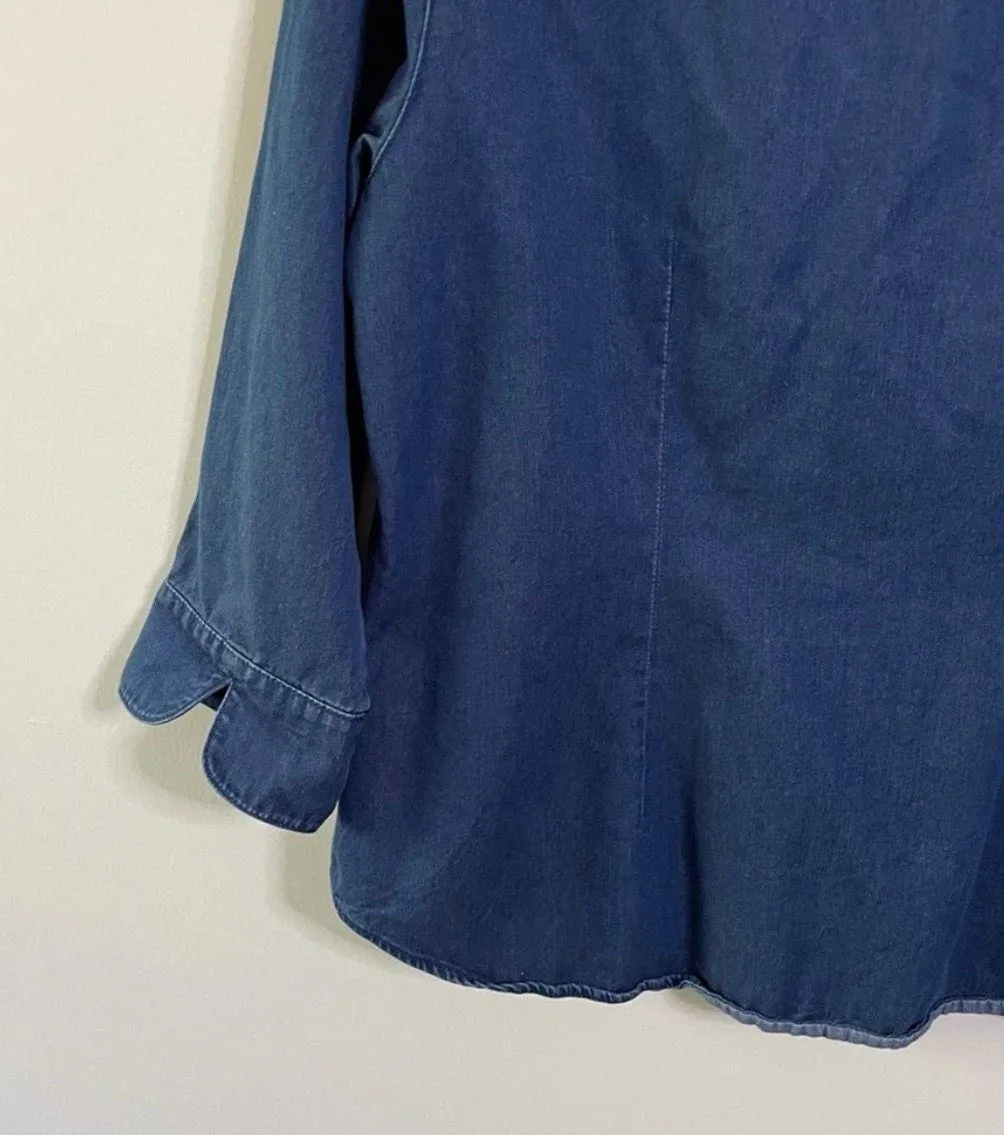 Vintage Denim Button Down Blouse - Image 4