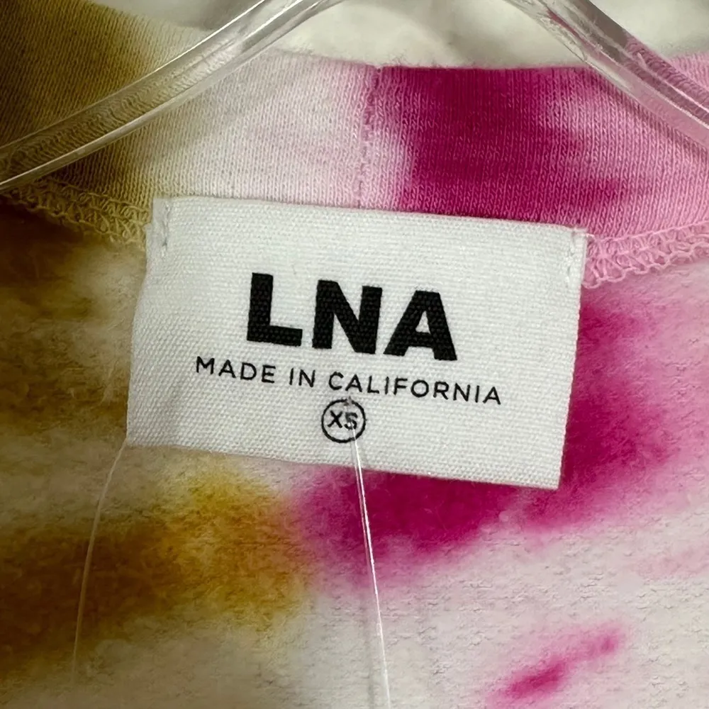 LNA French Terry Sweatshirt Fuchsia Gold Tie Dye NWT NEW XS Beach Summer - Image 12