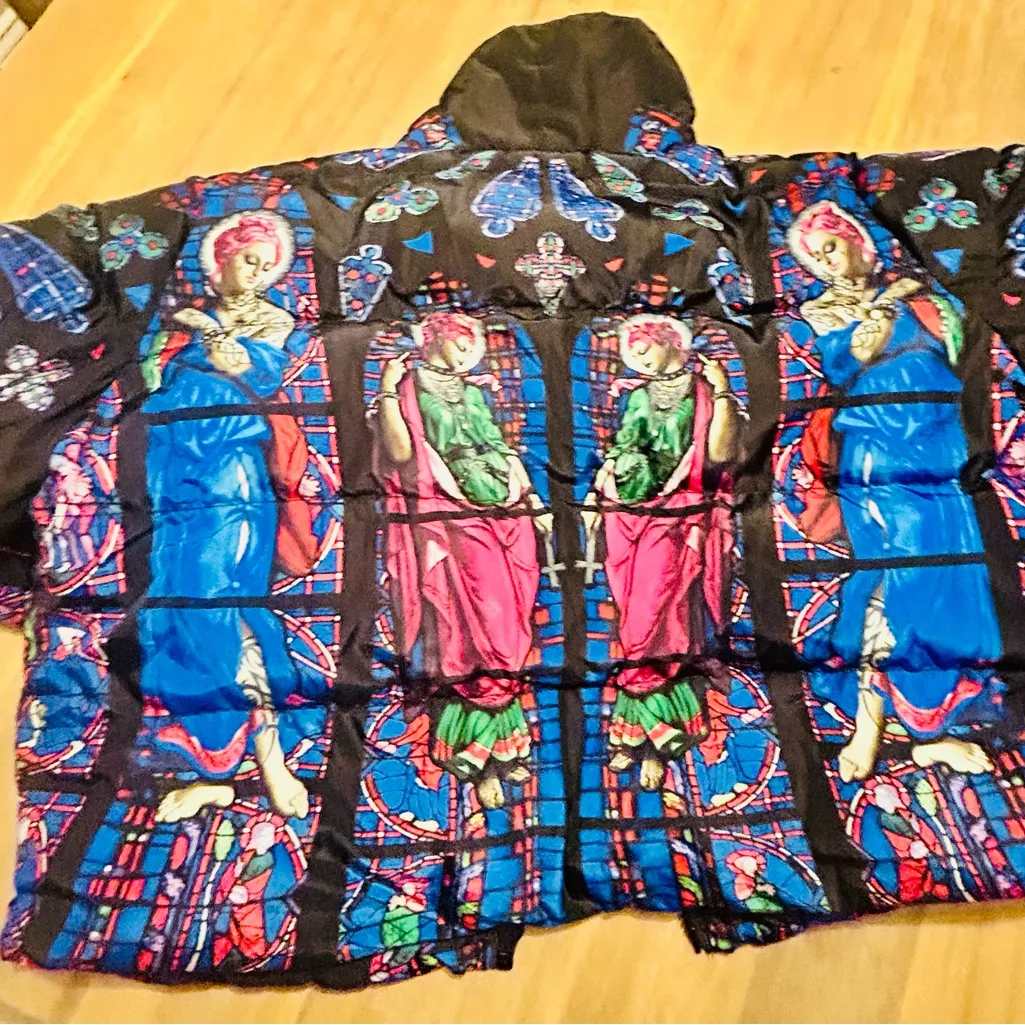 Current Mood Dolls Kill Stained Glass Puffer Jacket- Medium- Excellent Condition - Image 5