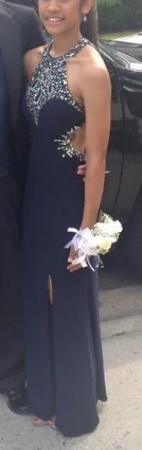 Navy Blue Formal Dress Worn Once Size 2 - Image 4