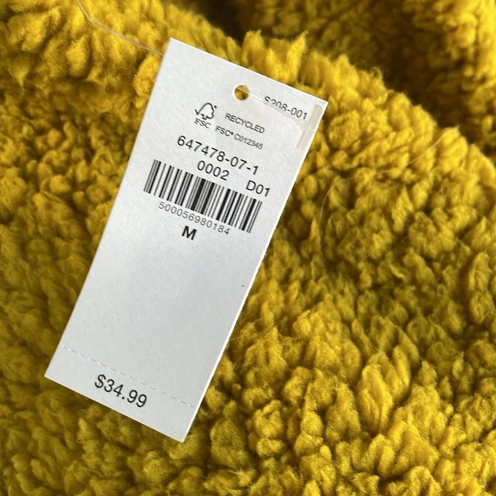 Old Navy  Mustard Yellow Sherpa Pullover - Image 5
