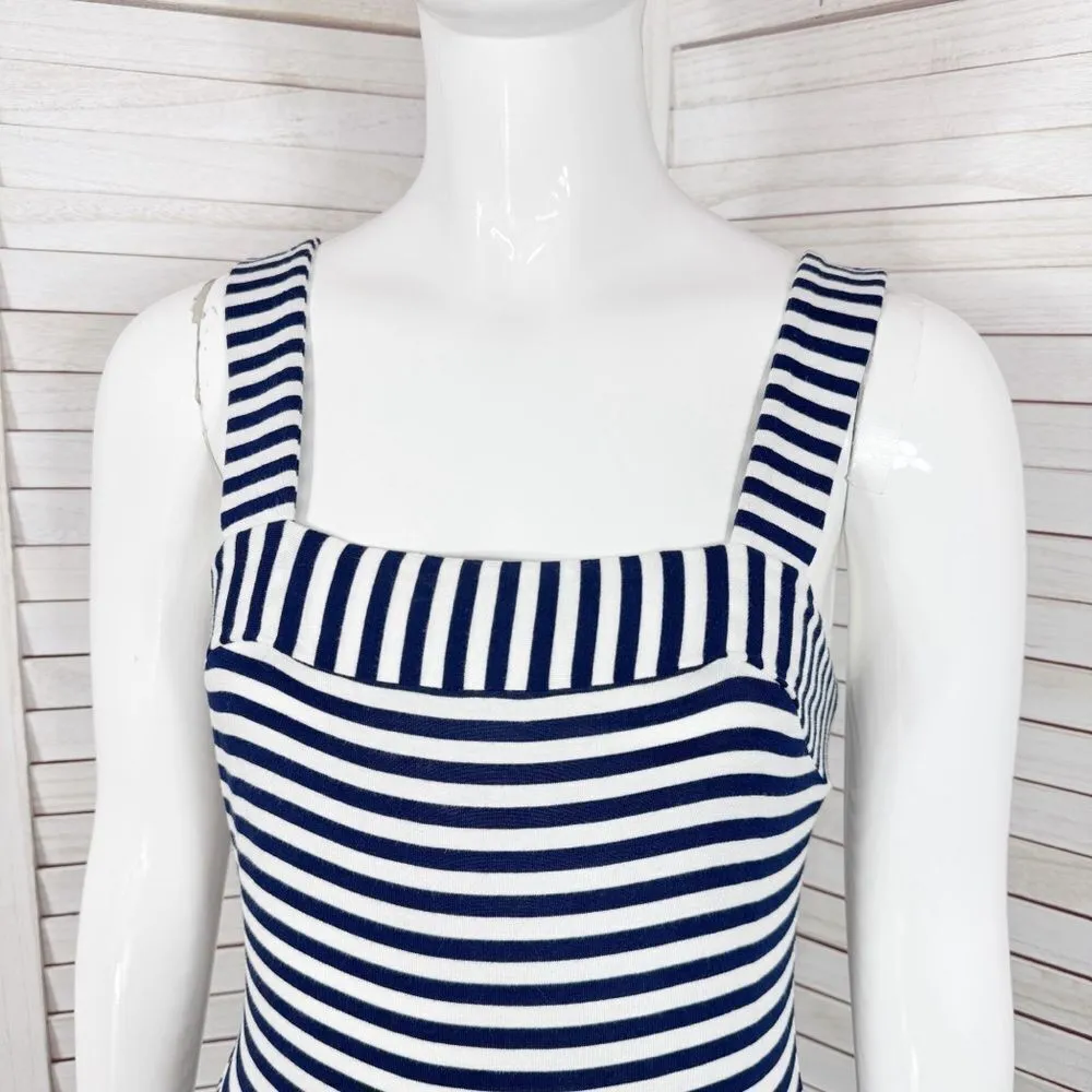Loft‎ Nautical Stripes Knit Maxi Sundress Sleeveless Blue White XS - Image 6