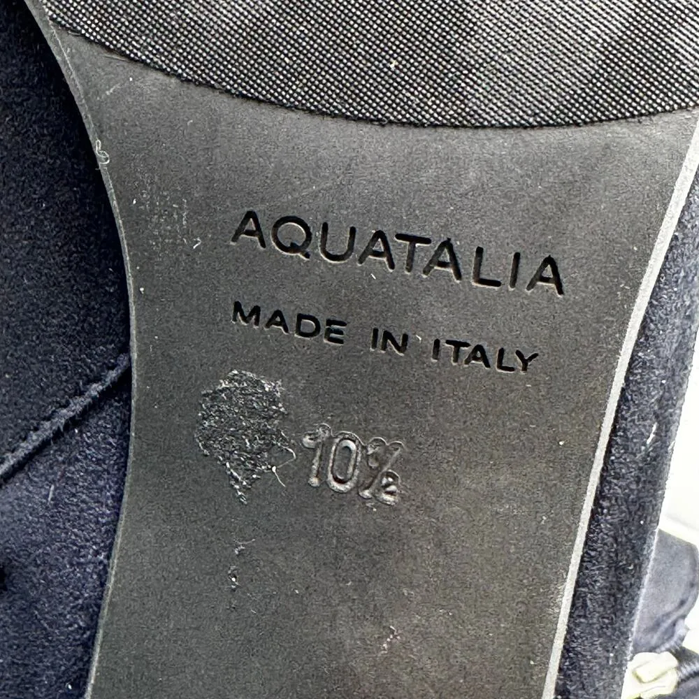 AQUATALIA WOMEN KAYLANI BLUE SUEDE OFFICE DRESS CUTOUT ANKLE BOOT  10.5 - Image 5