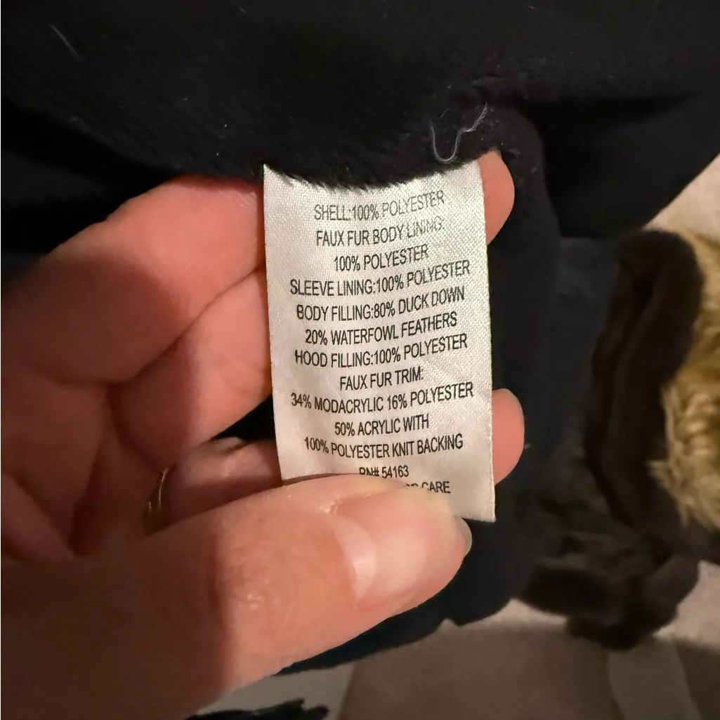 Calvin Klein Duck Down Parka Sz L Black Puffer jacket Coat Removable Hood - Image 4