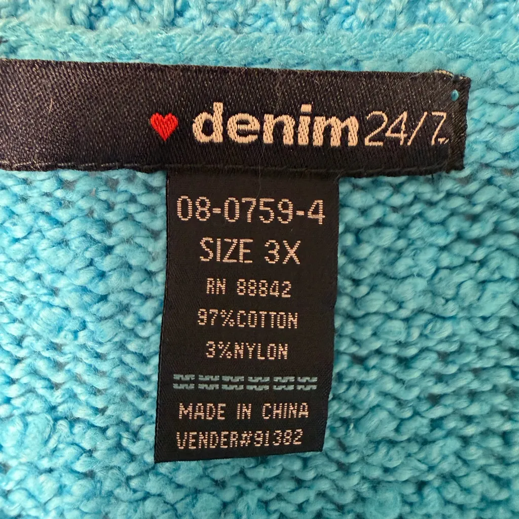 Denim 24/7 Women’s 3X Blue Knit V - Image 3
