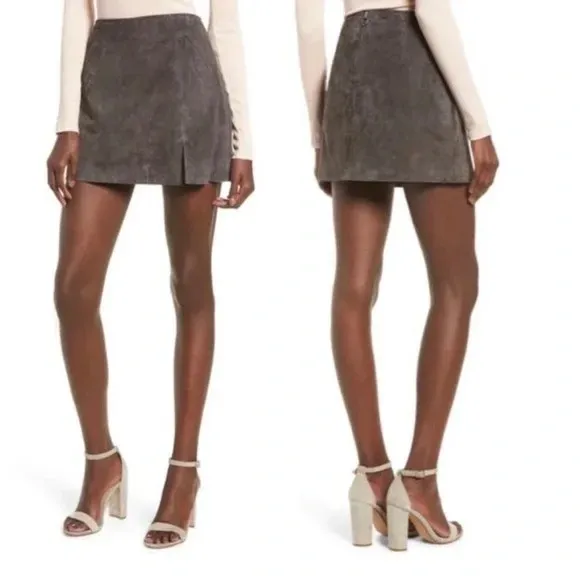 BLANK NYC Grey SUEDE MINI SKIRT NWT - Image 11
