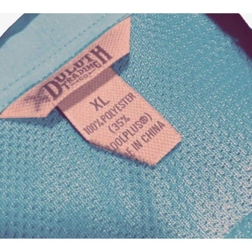 Duluth Trading Co. Women's XL Teal Aqua Blue Button - Image 7