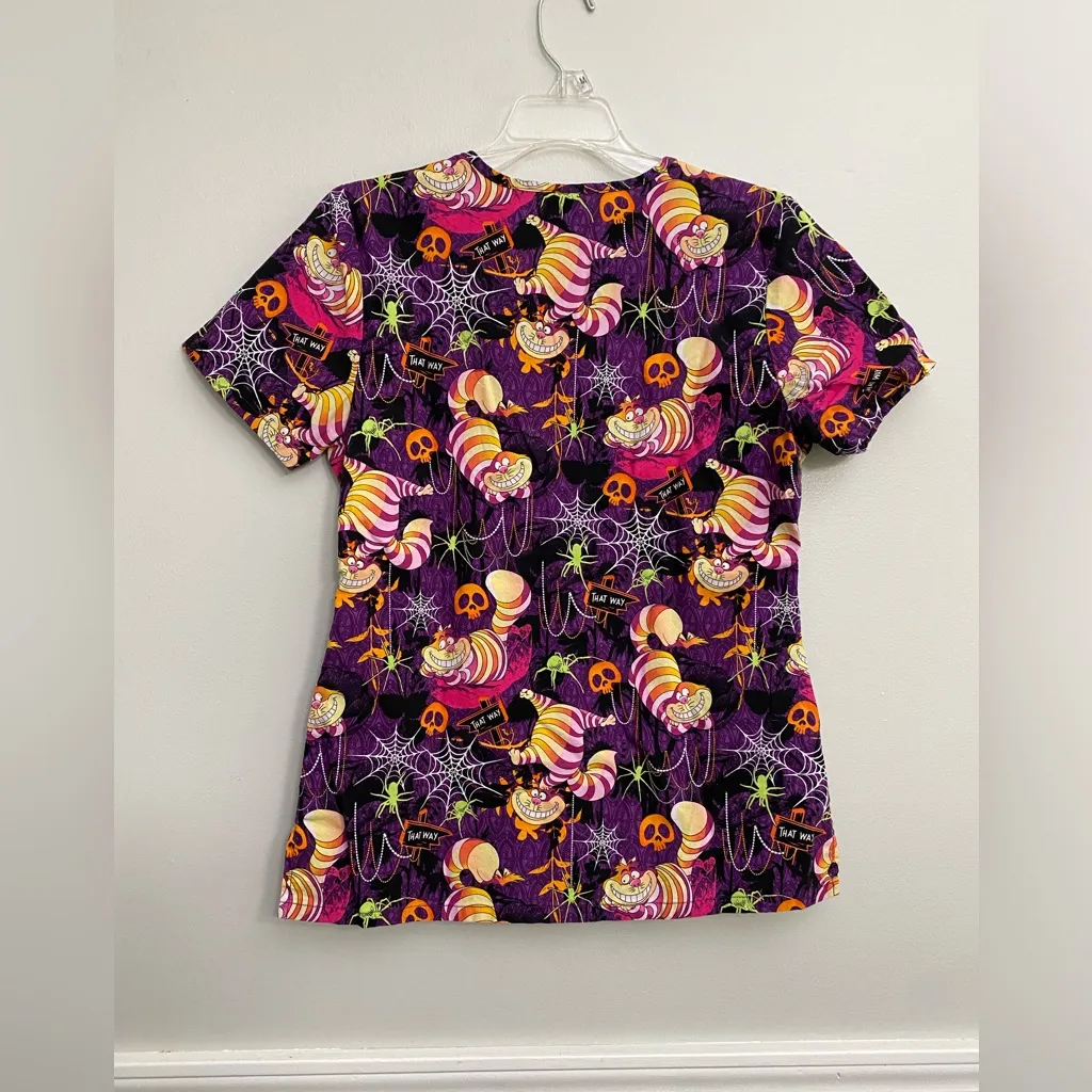 Cheshire Cat‎ Halloween Scrub Top - Image 2
