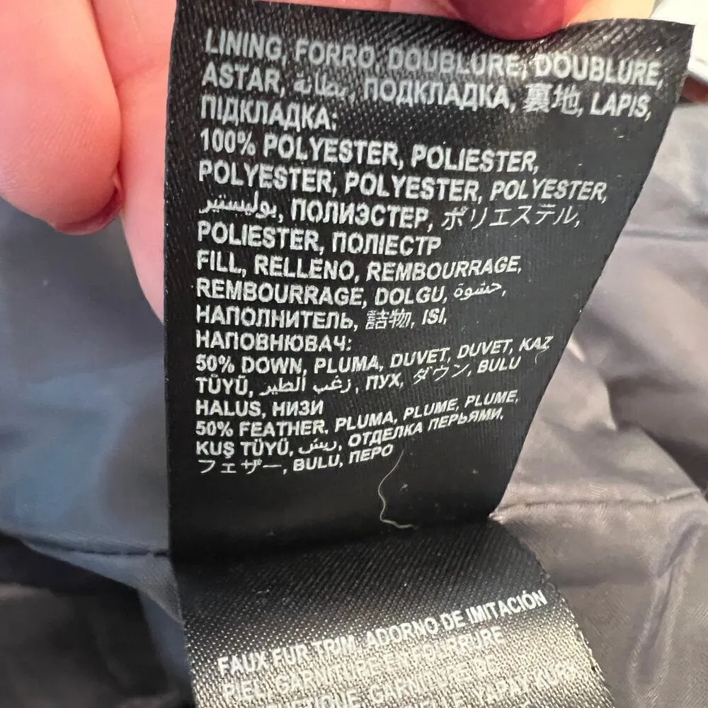 Bebe Pewter Silver Heavy Long Winter Puffer Coat Faux Fur Detach Hood Size XL - Image 11