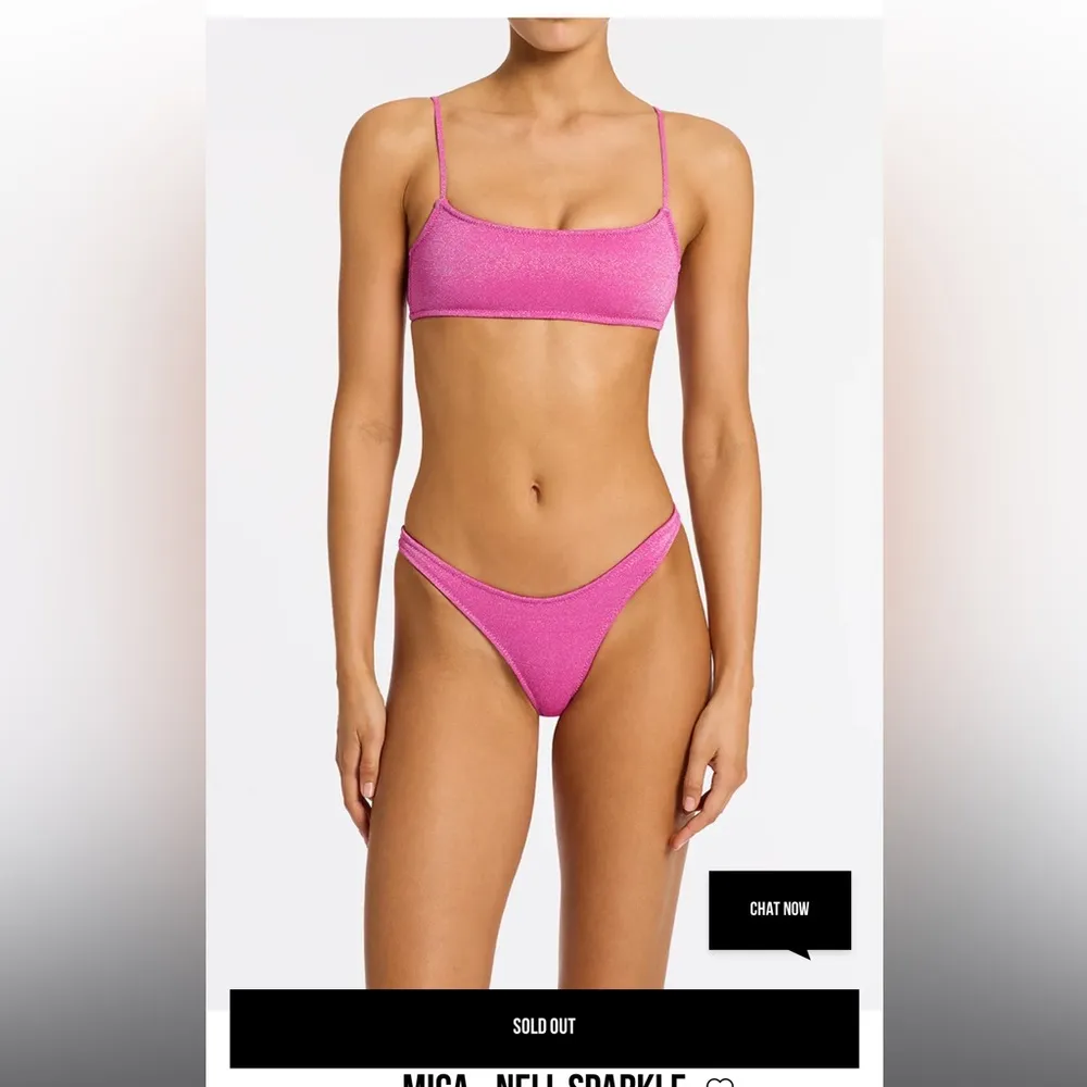 TRIANGL Sparkle/Glitter Blue Two Piece Bikini Size L - Image 5