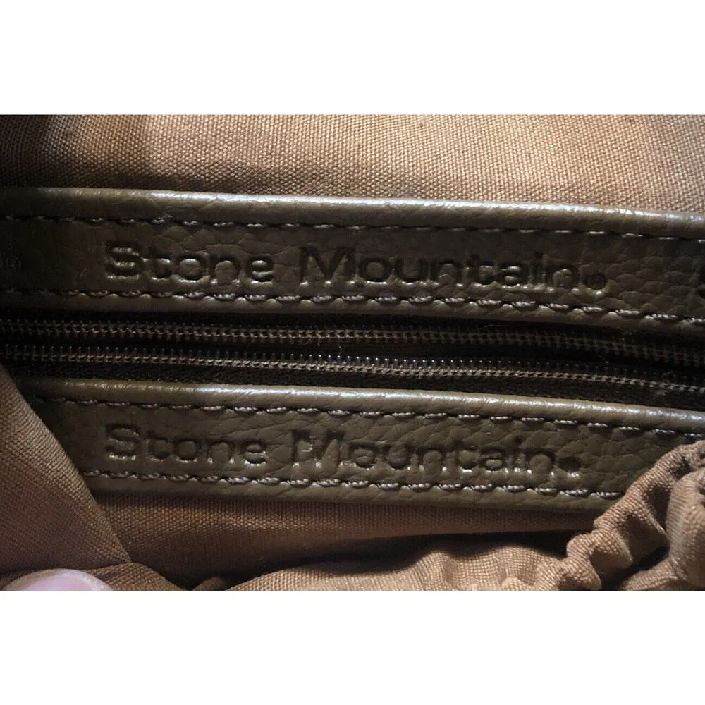 Stone Мountain Brown Faux Leather/Canvas Hobo Shoulder Bag Purse - Image 10