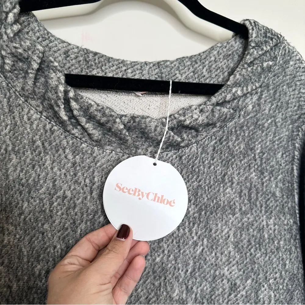 NWT See by Chloe Gray Shift Sweater Dress - Image 3