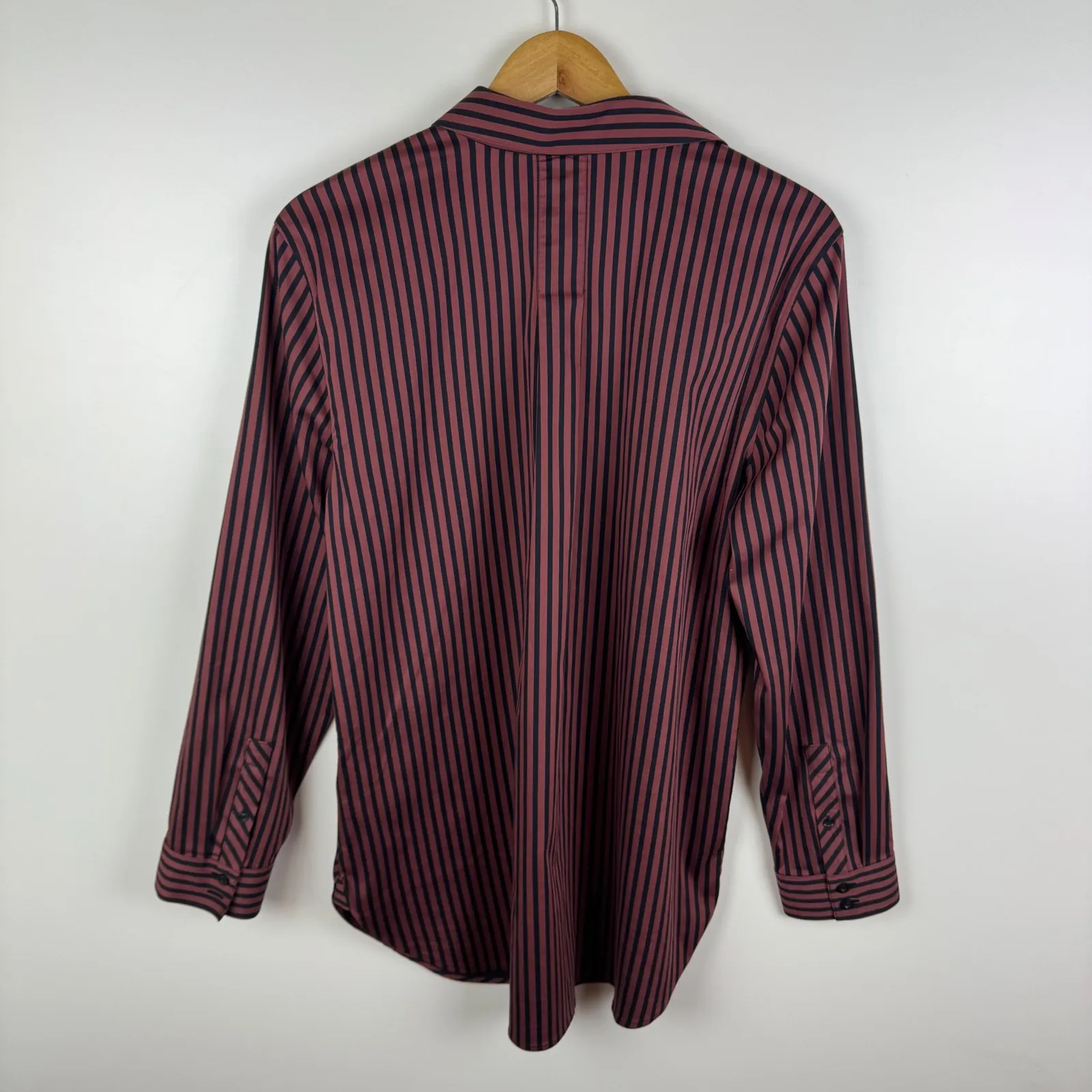 Chicos No Iron Stripe Tunic Top Size 2 US 12 Button Up Oversized Office Career - Image 4